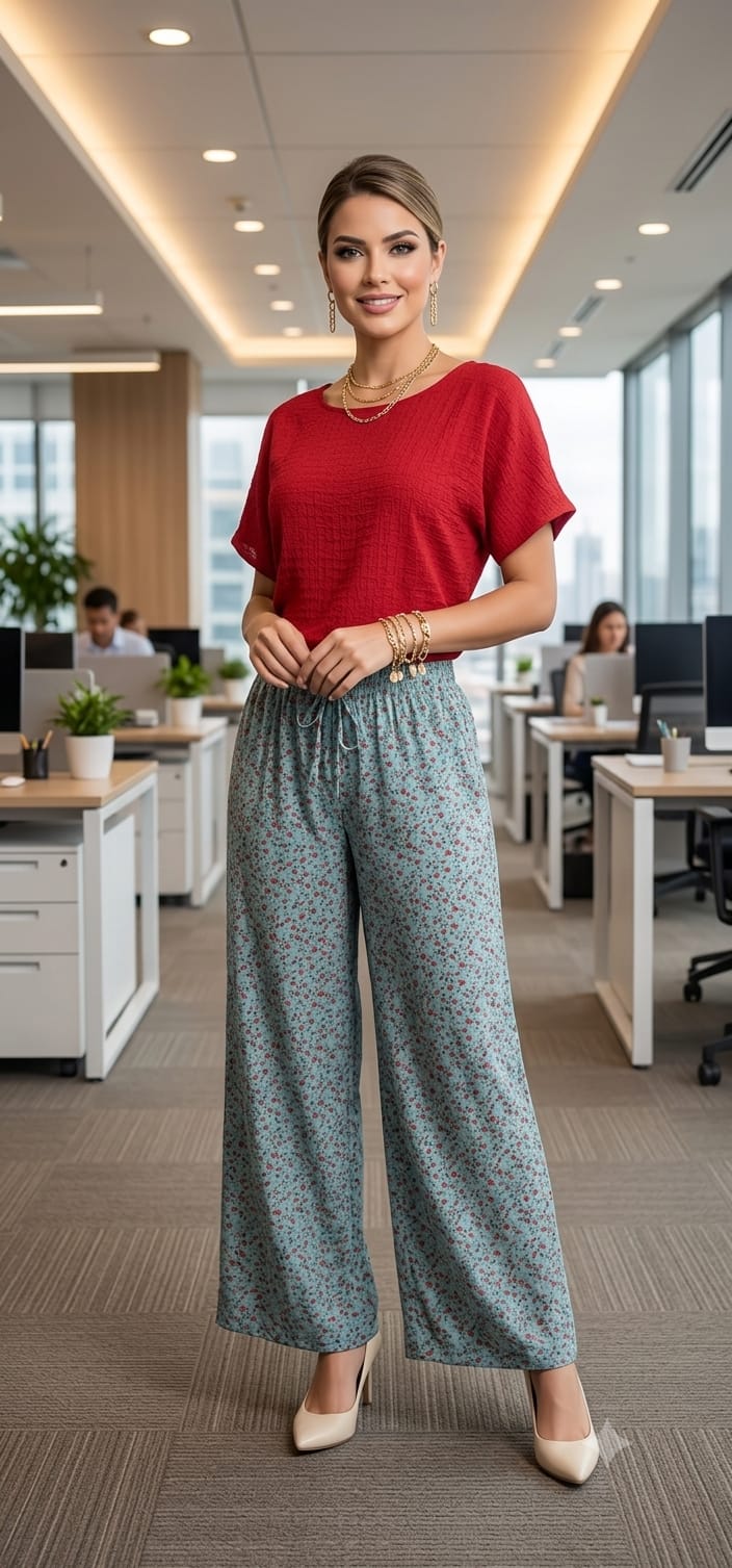 Floral palazzo trousers