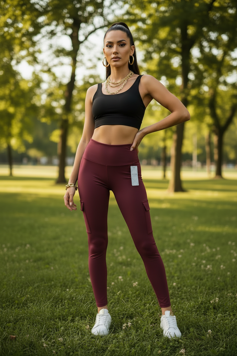 Leggings Cargo con Bolsillos Laterales