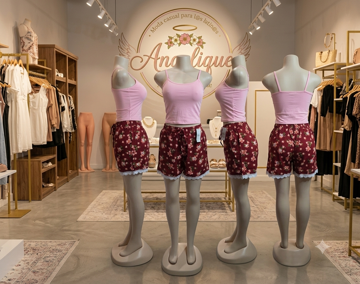 Short Floral con Bolsillos y Cordón Ajustable en la Cintura