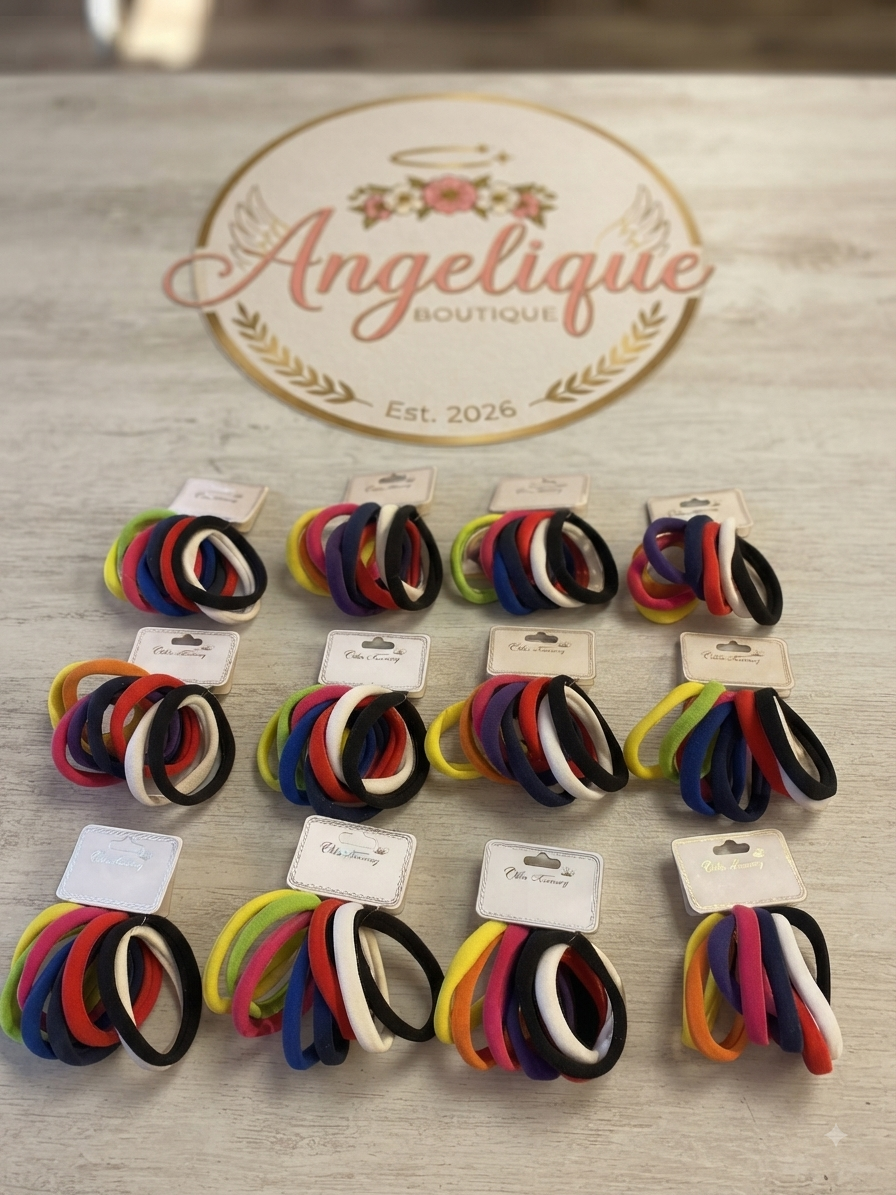 Hair Ties Multicolor Set of 8 – Colorful Elastic Bands