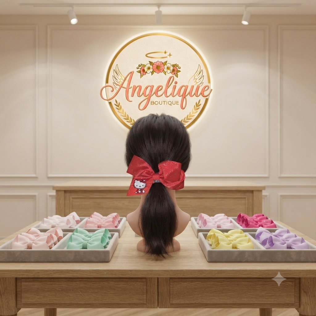 Hello Kitty Big Glitter Hair Bow for Girls