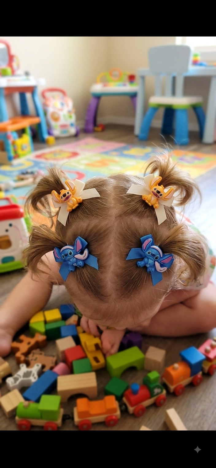 Stitch and Angela Hair Bows for Girls – Cute Character Bow