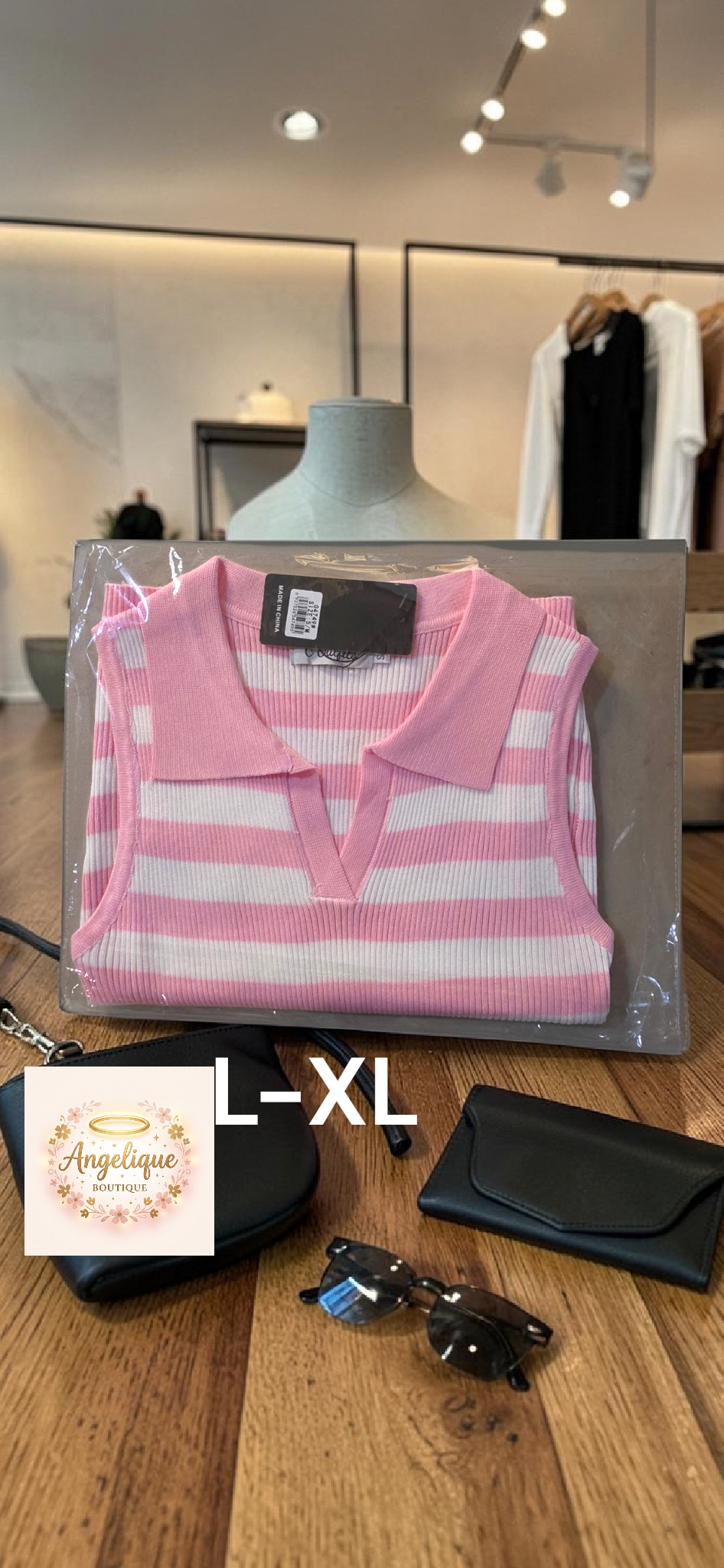 Blusa Rayada Sin Mangas Cuello en V – 100% Poliéster | 5 Combinaciones de Color
