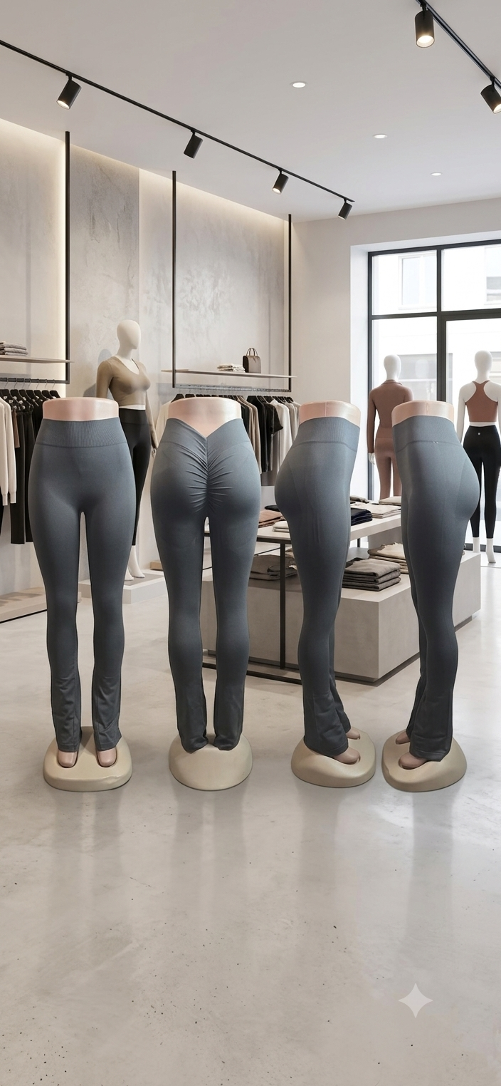Leggings Acampanado de Alta Compresion | Gris & Marron | Tallas S/M y L/XL