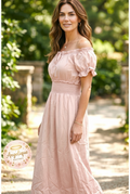 Vestido Campesino Bohemio – 65% Seda / 35% Poliéster