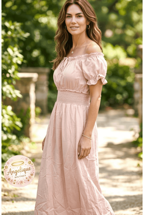 Bohemian Peasant Dress – 65% Silk / 35% Polyester | Angelique Boutique