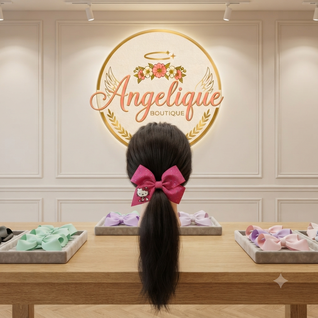 Hello Kitty Big Glitter Hair Bow for Girls