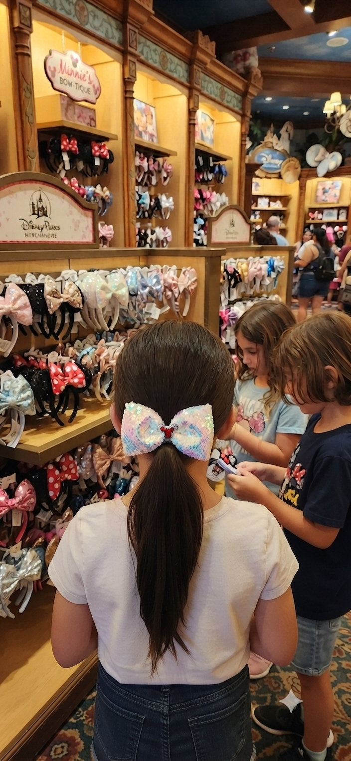 Large Sequin Mouse Ear Hair Bow for Girls