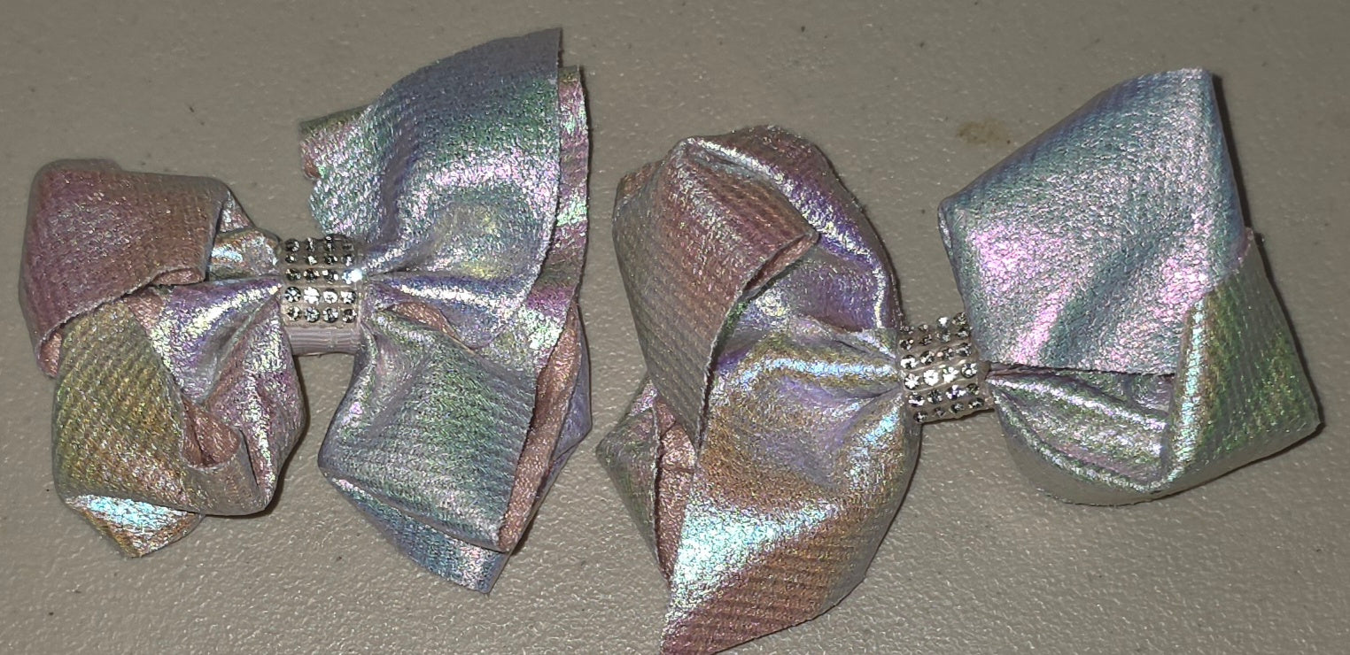 Metallic Holographic Hair Bows