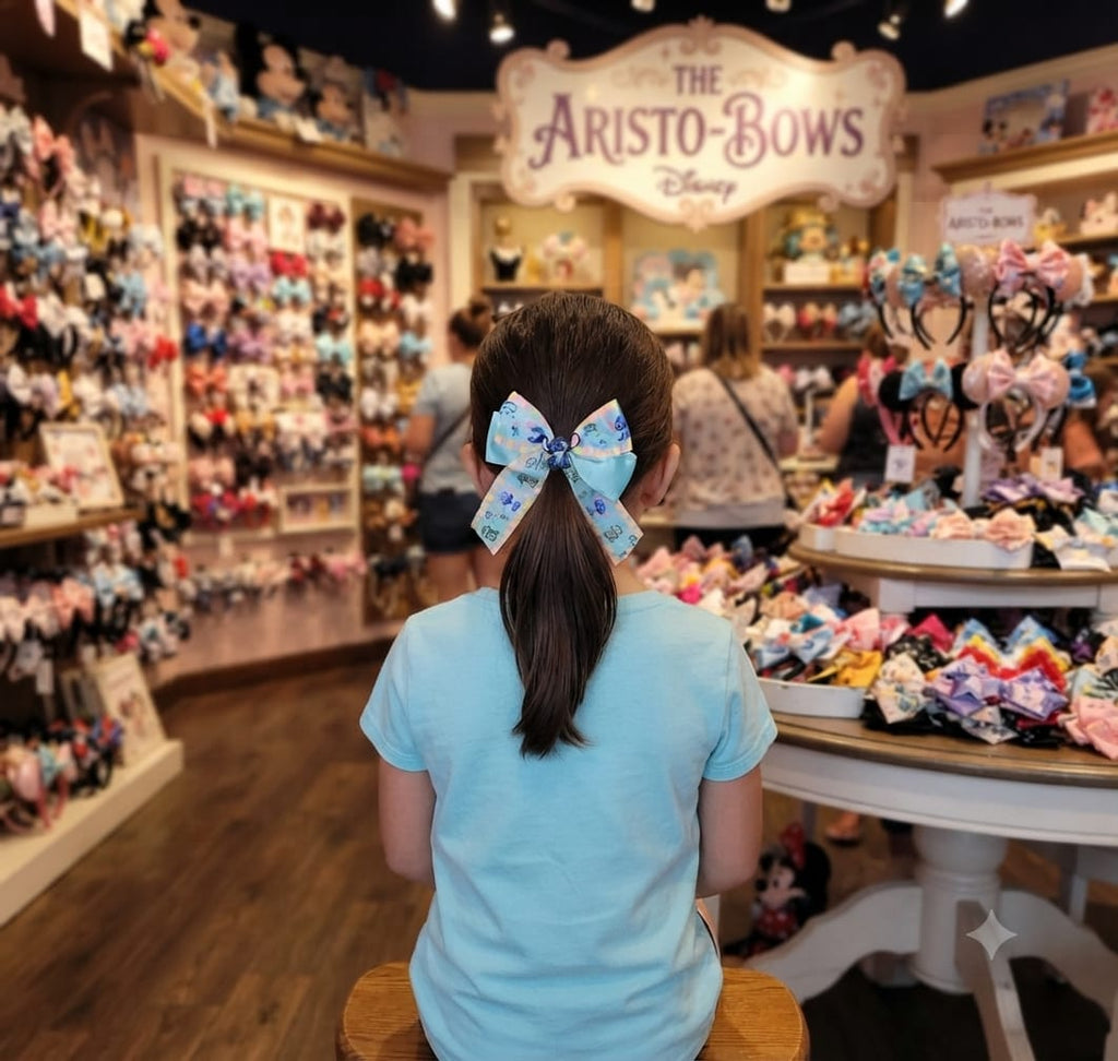 Stitch & Angel Tail Hair Bow Clip for Girls