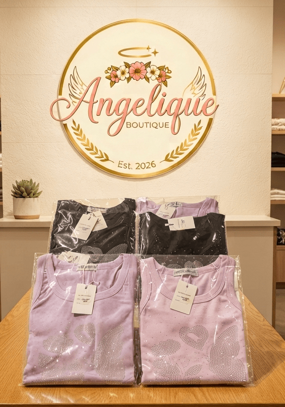 Sleeveless Butterfly & Floral Rhinestone Blouse | Angelique Boutique