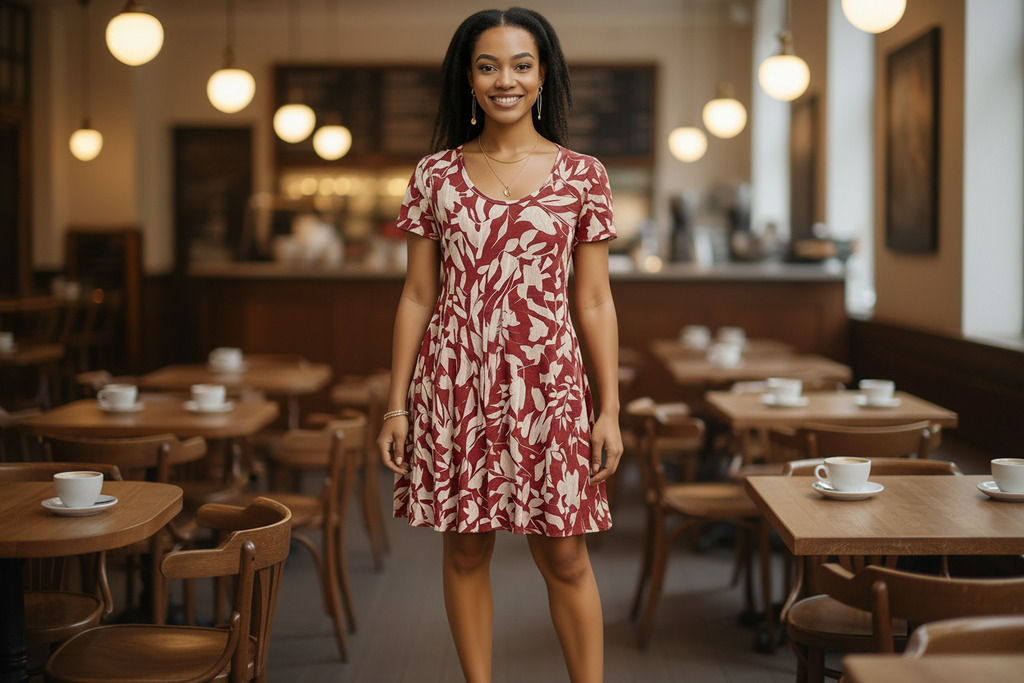 Vestido Semifloral de Seda — Elegancia Ligera para Cada Momento