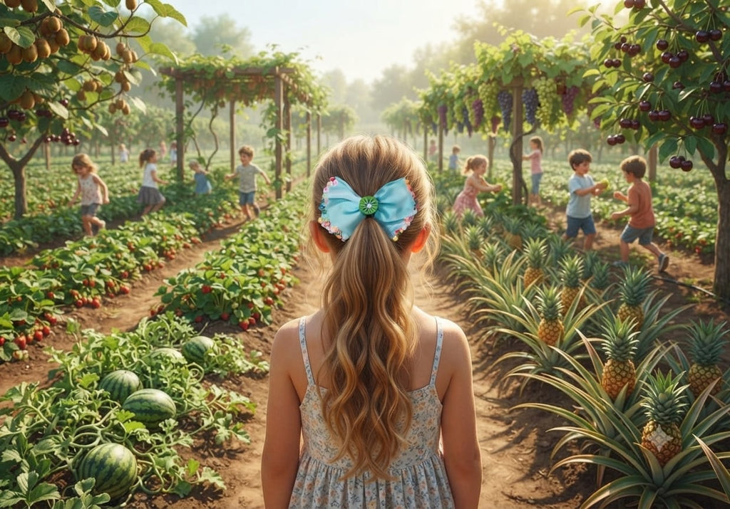 Fruit Grosgrain Hair Bow Clip for Girls