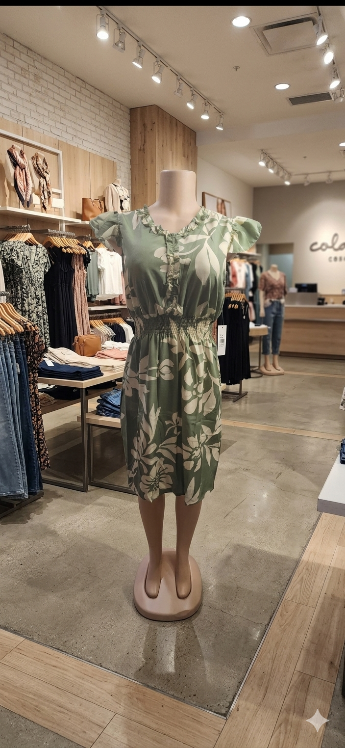 Vestido Corto Midi Floral de Alta Calidad