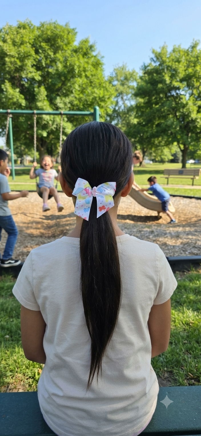 Rainbow Butterfly Hair Bow Girls Grosgrain Ribbon Clip