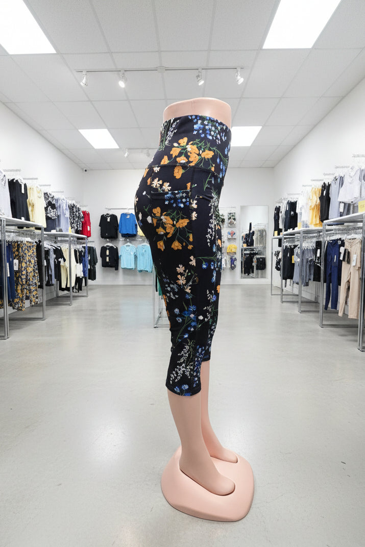 High Compression Midi Floral Leggings