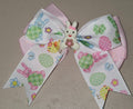 Pastel Bunny Hair Bow Girls Ponytail Ribbon Clip