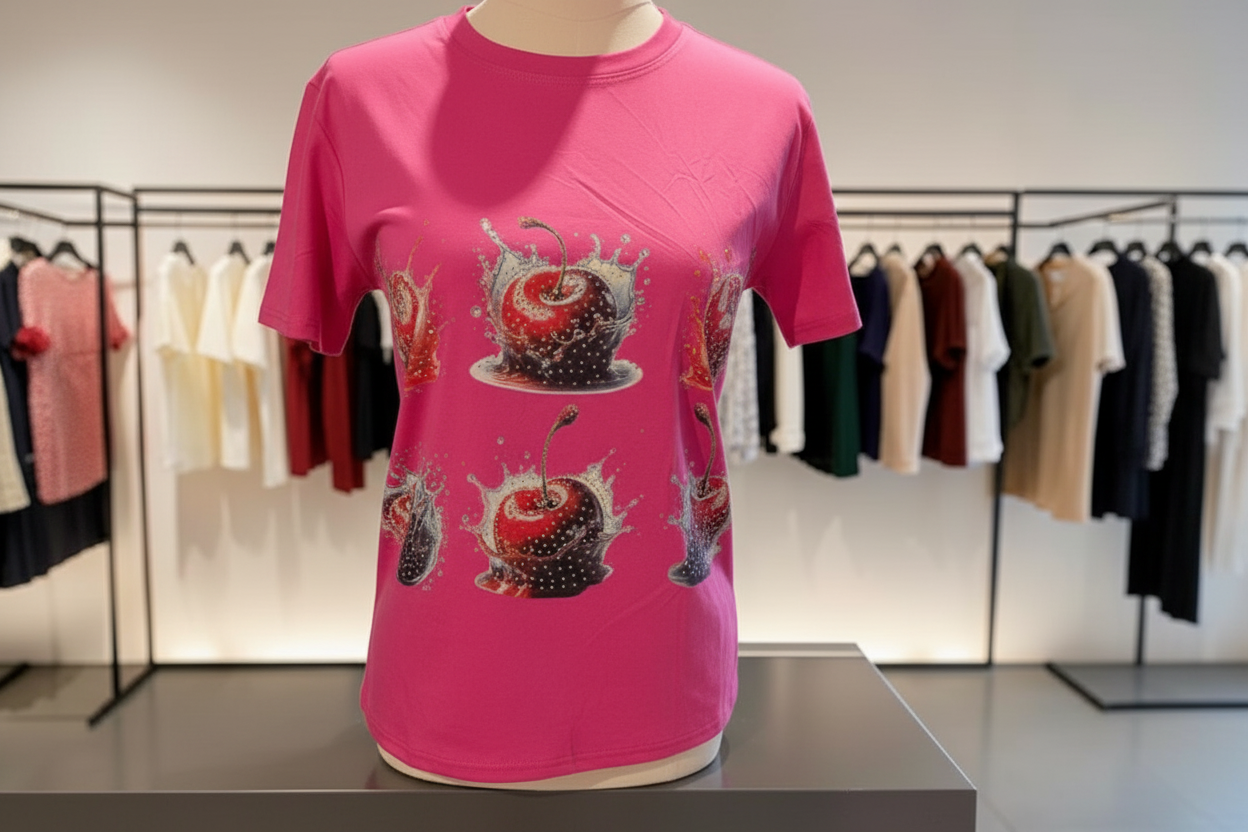 Blusa Cherry con Pedrería