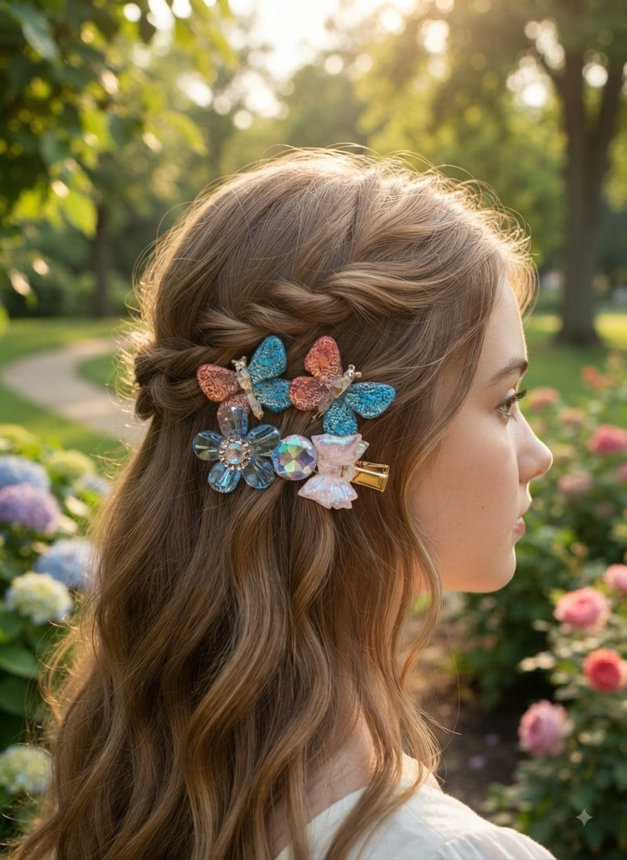 Butterfly Hair Pins Set of 2 – Glitter Bobby Pins for Girls