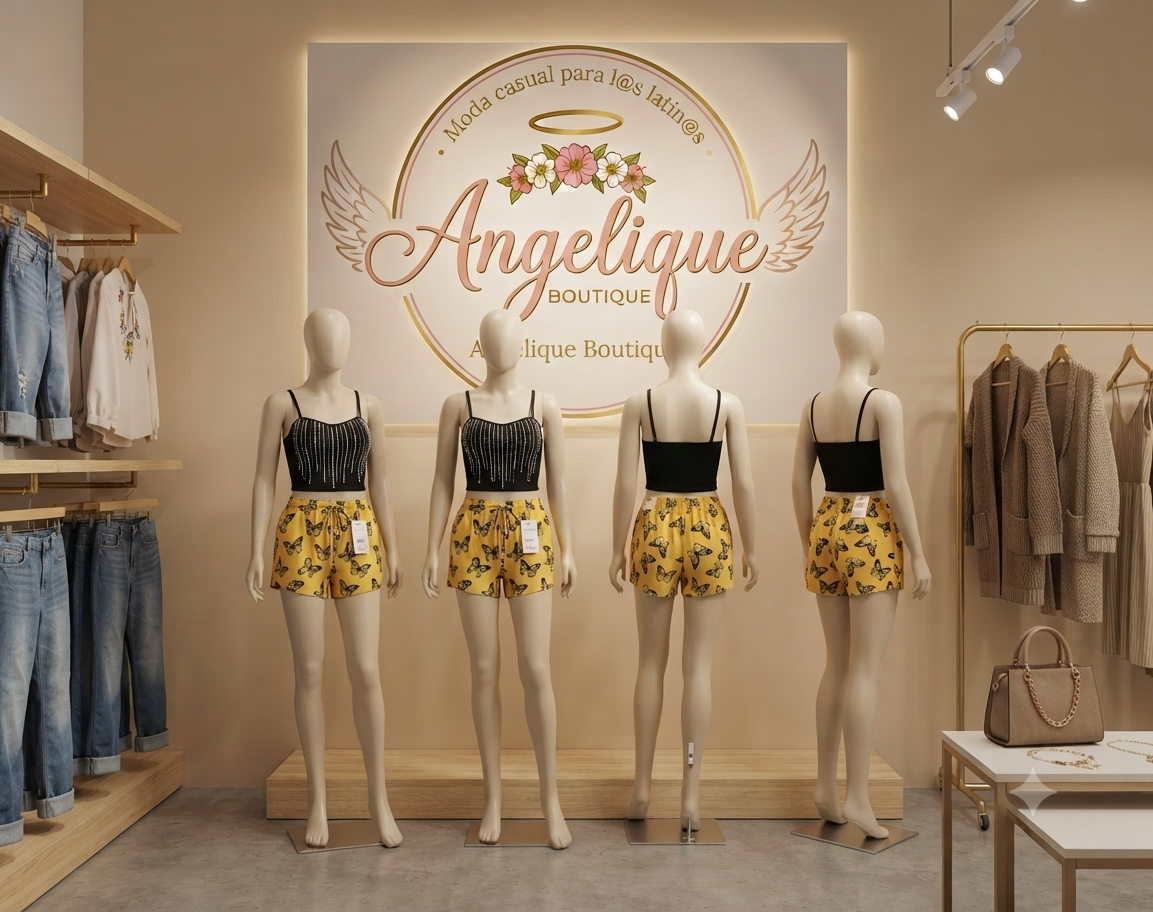 Short Estampado de Mariposas con Cintura Elástica y Cordón Pequeño-Mediano y Grande-Extragrande
