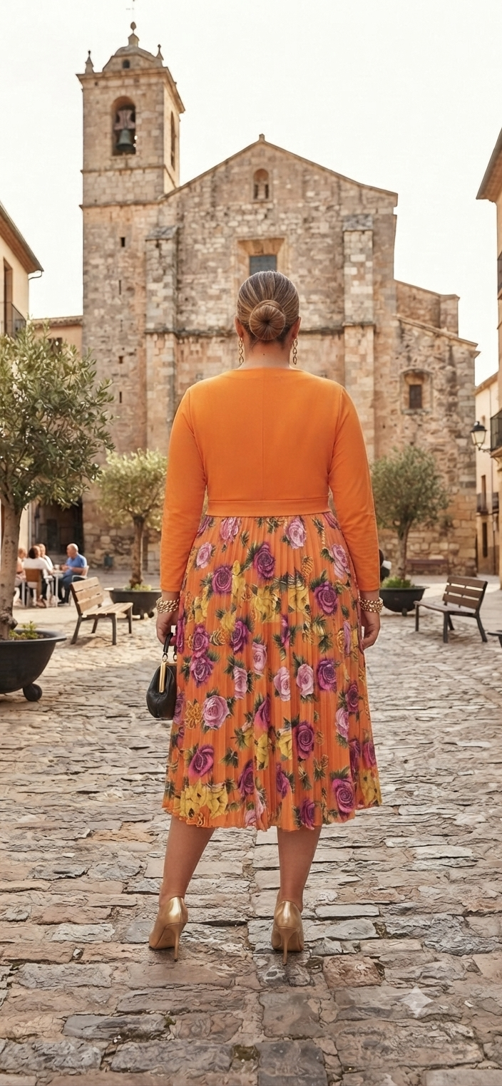 Women's Floral Midi Dress with Matching Cardigan