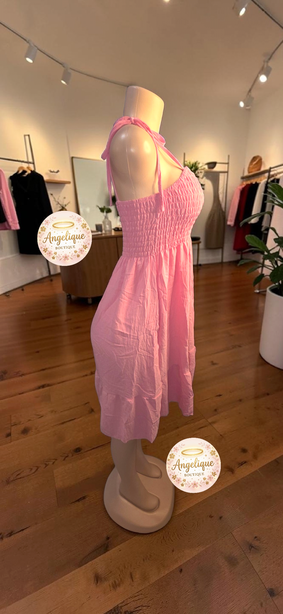 Vestido Corto de Tirantes – 65% Algodón / 35% Poliéster