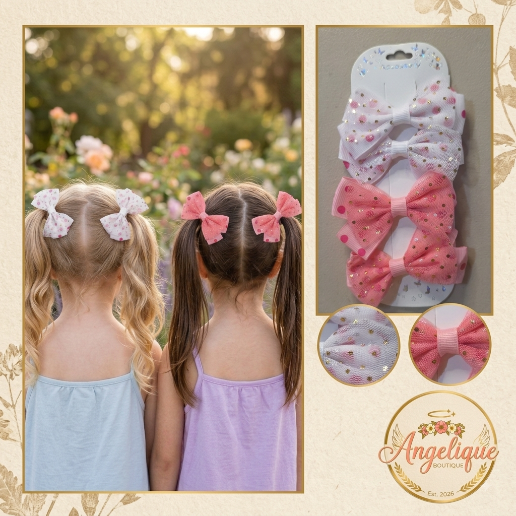 Hair Bow Set of 4 – Assorted Colors & Styles