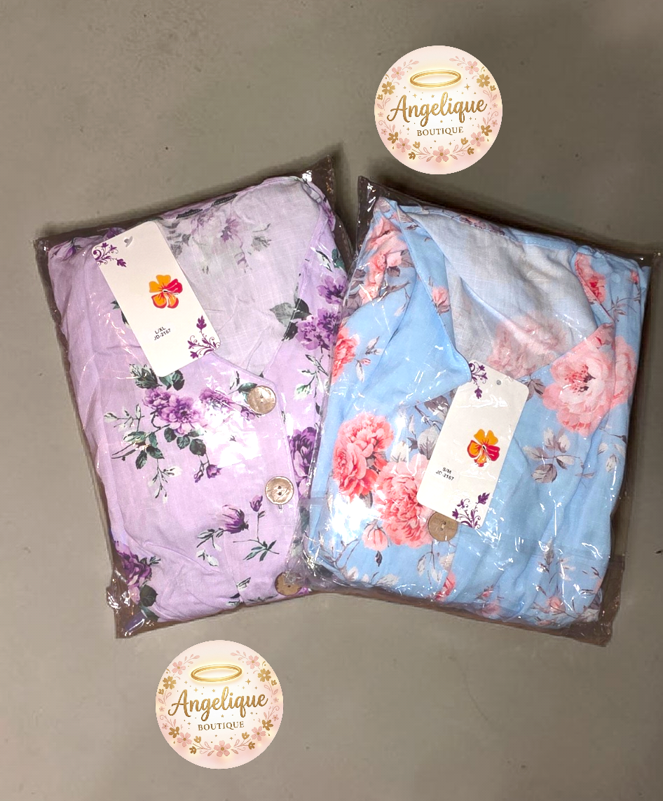 Vestido Corto Floral – 100% Algodón