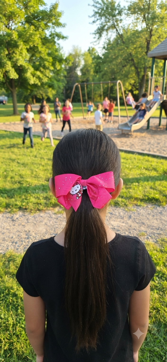 Hello Kitty Big Glitter Hair Bow for Girls