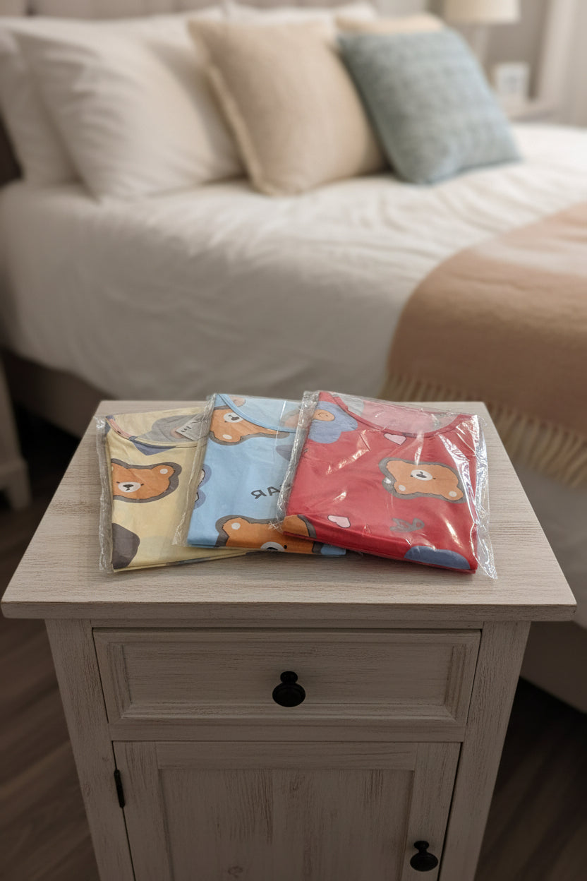 Pijama de Oso - Pantalón Corto con Bolsillos