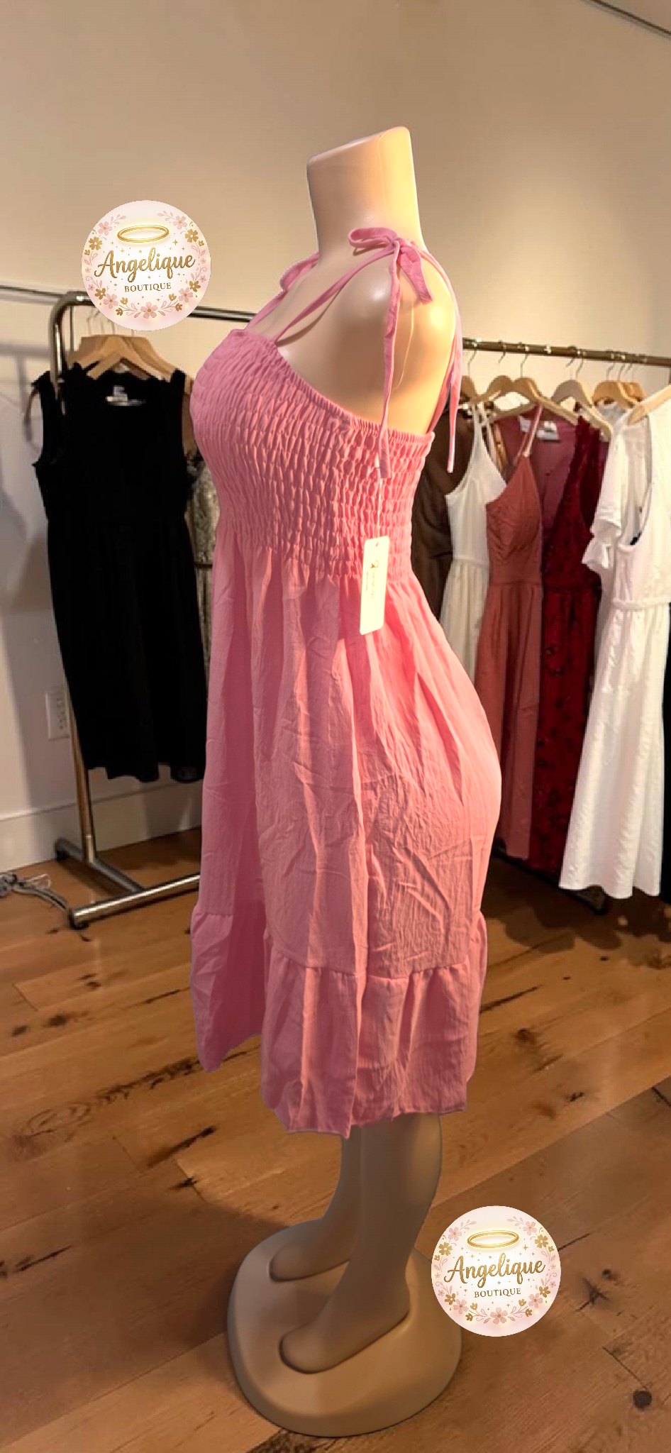 Vestido Corto de Tirantes – 65% Algodón / 35% Poliéster