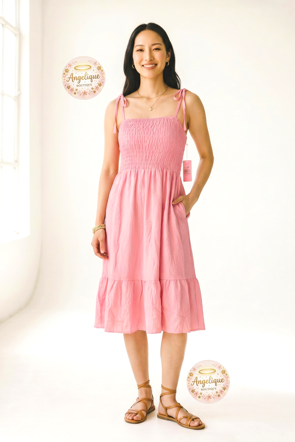 Vestido Corto de Tirantes – 65% Algodón / 35% Poliéster