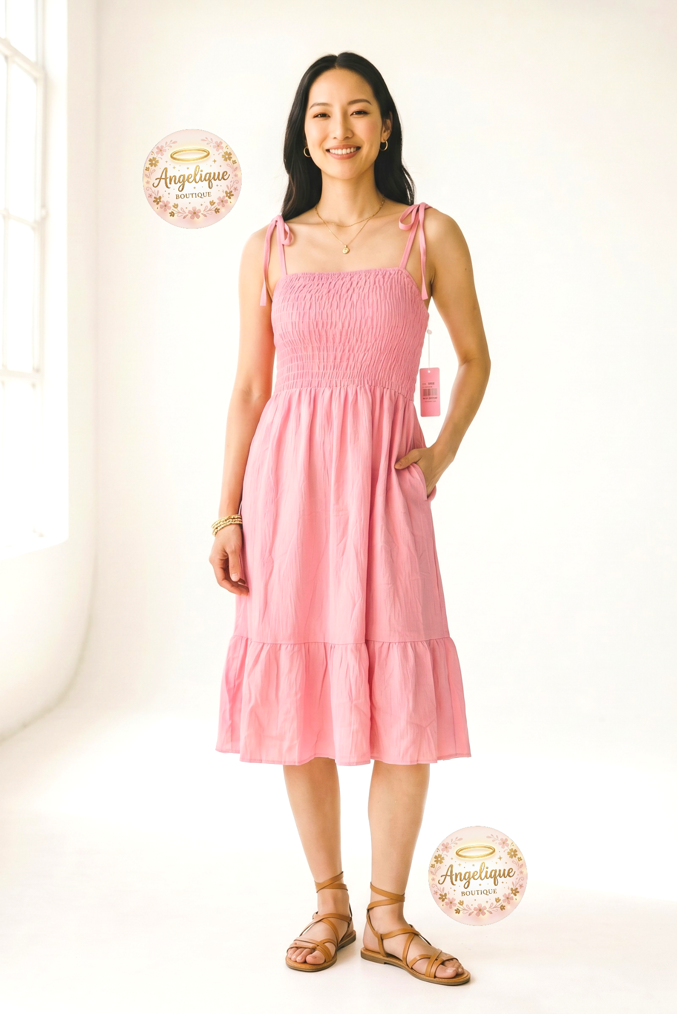 Vestido Corto de Tirantes – 65% Algodón / 35% Poliéster