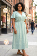 Vestido Largo Casual con Estampado de Corazones y con Cinta Ajustable stretch