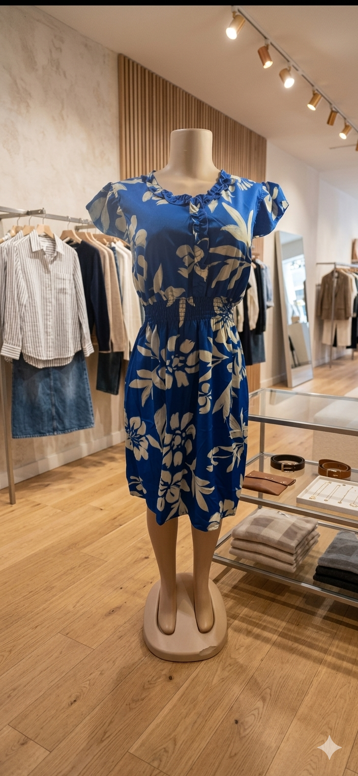 Vestido Corto Midi Floral de Alta Calidad