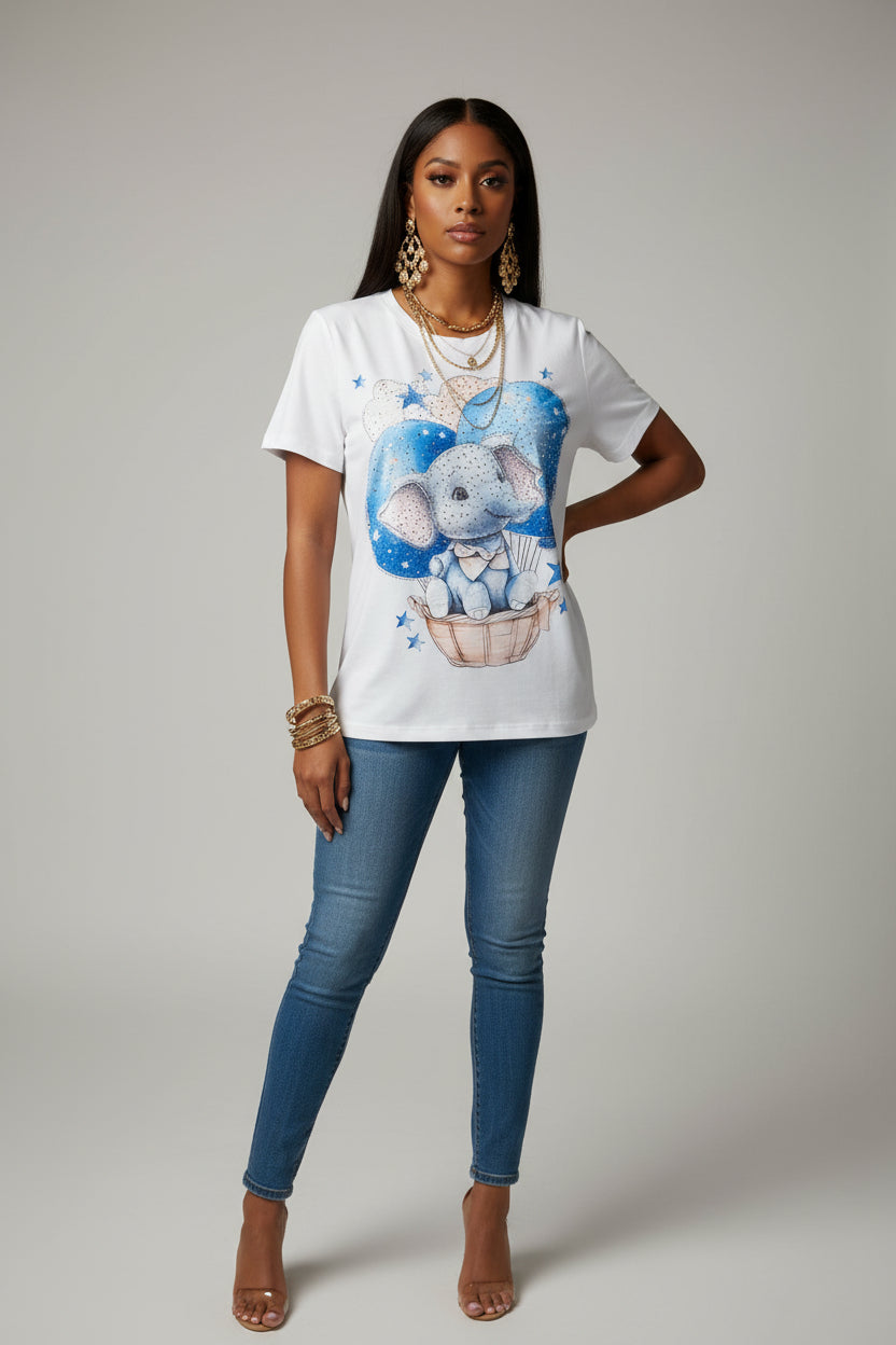 Blusa de Elefante con Piedrería Premium | Alta Calidad