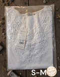 Embroidered Lace & Crochet Blouse | Butterfly Sequin Neckline | White, Light Blue, Fuchsia, Gray, Black & Coral | Angelique Boutique