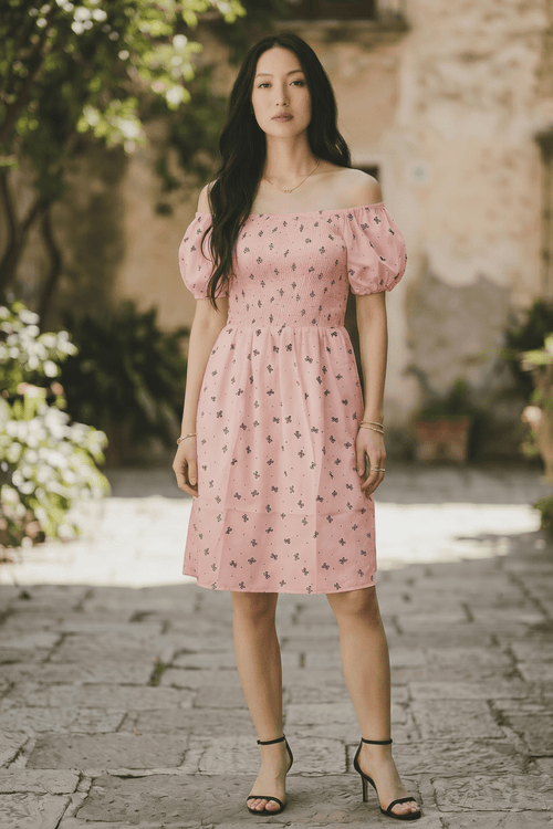Bow Detail Dress | White, Pink, Blue & Green | Angelique Boutique