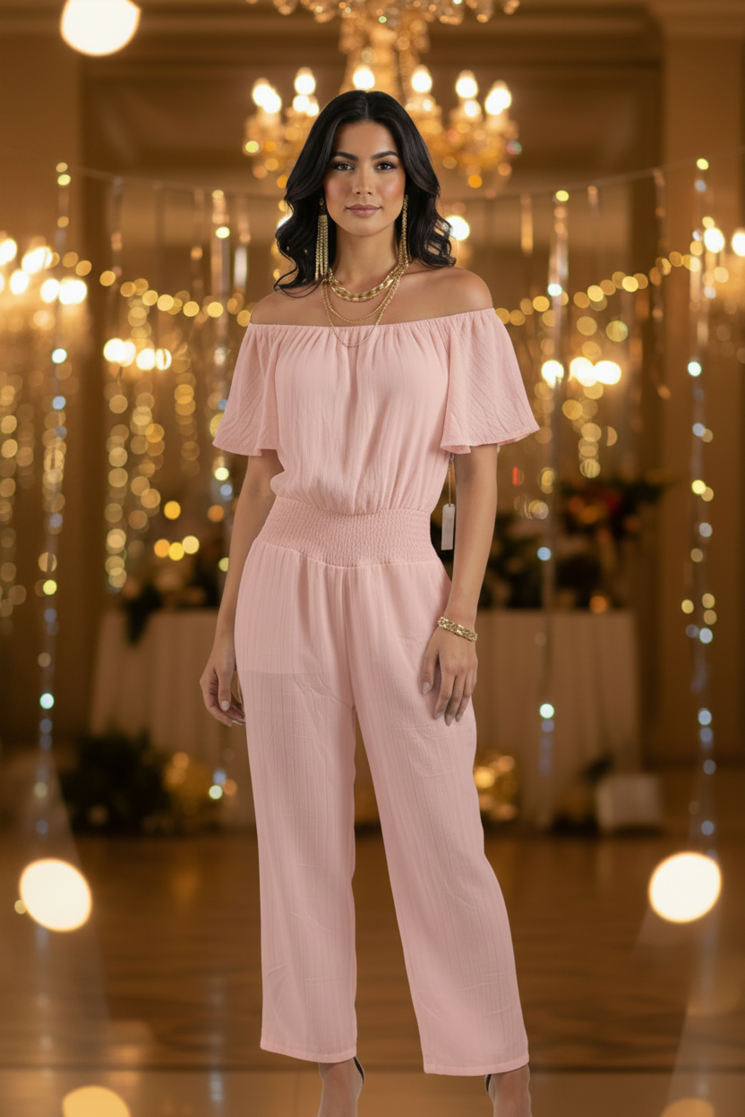 Enterizo Jumper Rallado con Estrechez en la Cintura | S/M y L/XL