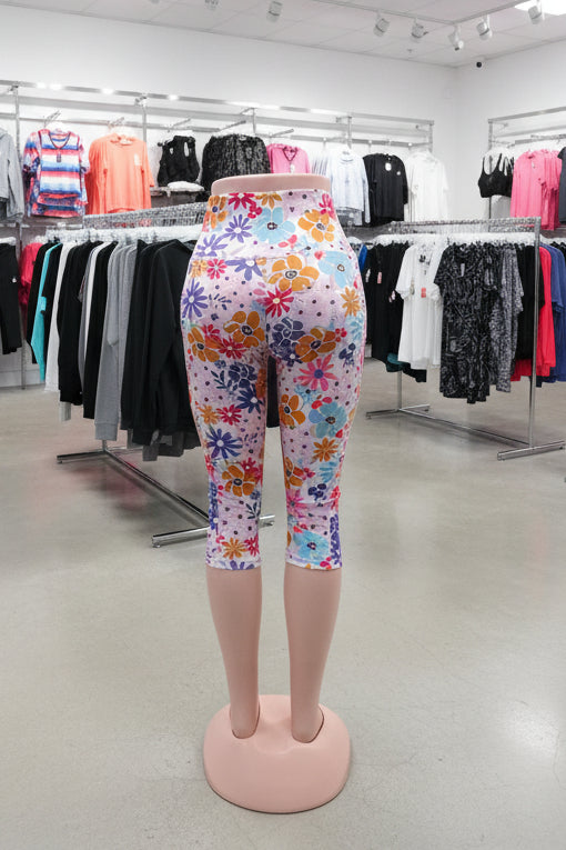 High Compression Midi Floral Leggings
