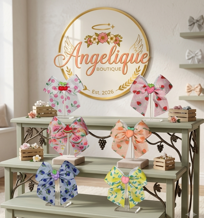 Fruity Hair Bows Girls Grosgrain Ribbon Clip