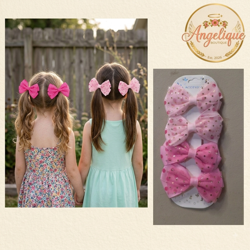 Hair Bow Set of 4 – Assorted Colors & Styles