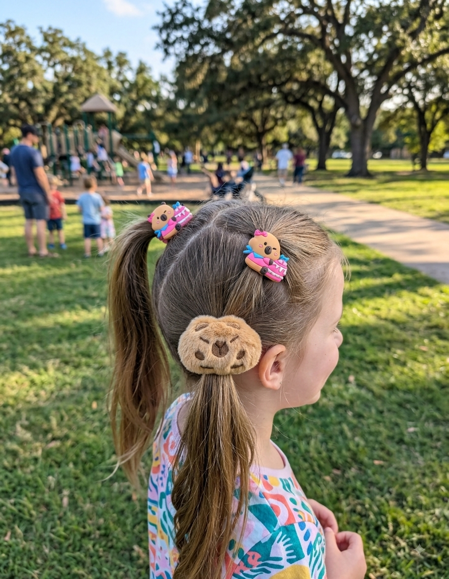 Capybara Hair Clips Set of 3 – Cute Animal Clips