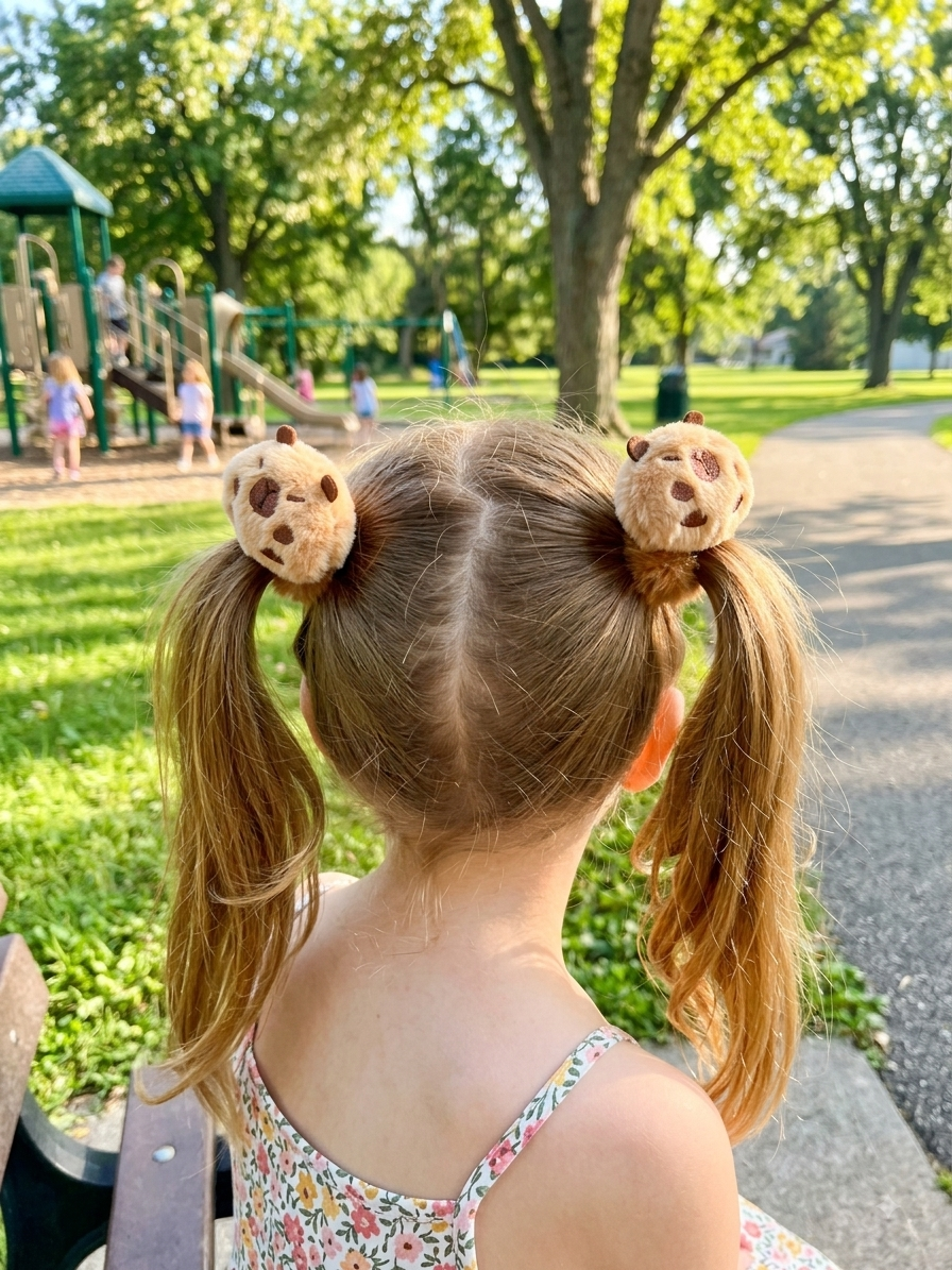 Capybara Hair Ties Set of 2 – Cute Animal Scrunchies