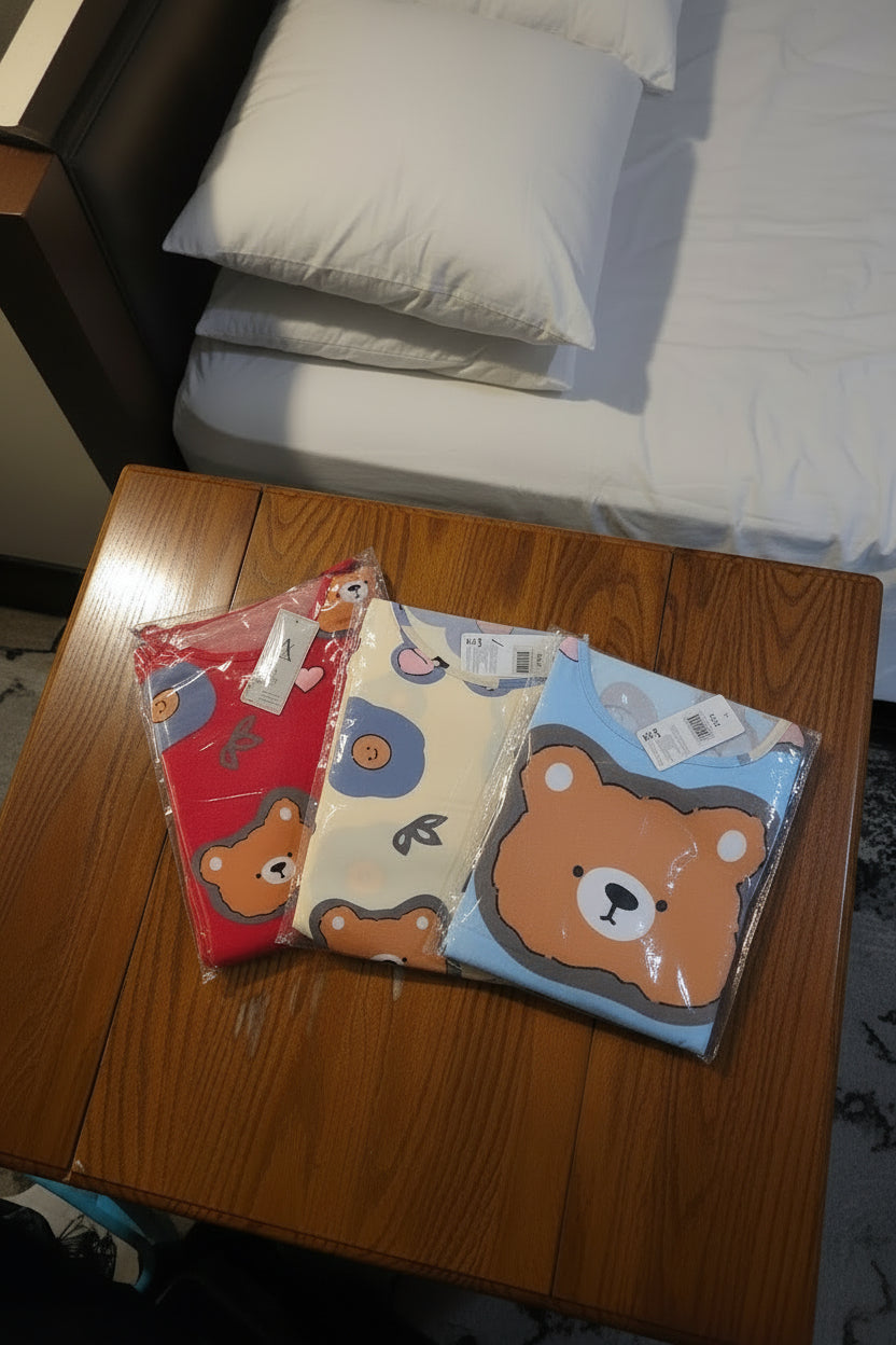 Pijama de Oso - Pantalón Corto con Bolsillos