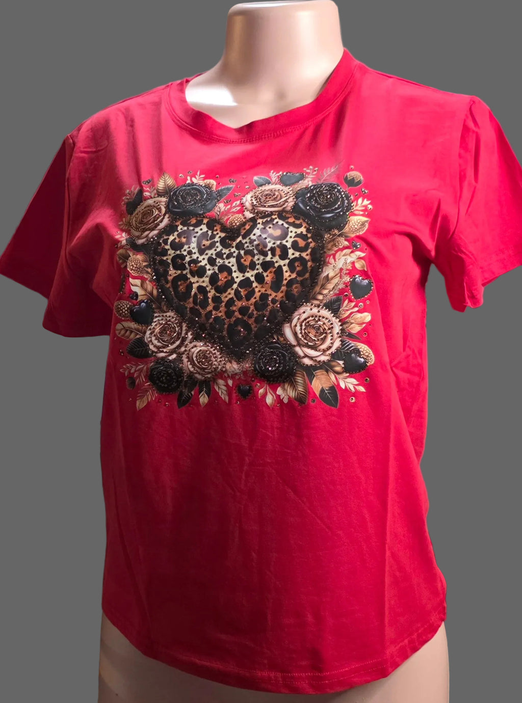 Women's Heart Animal Print Crop Top – Boutique