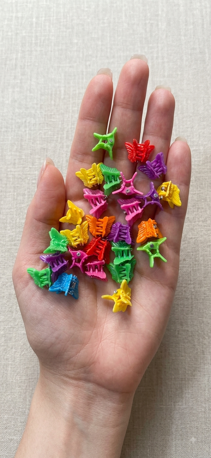 Butterfly Mini Hair Clips Set of 25 – Multicolor Pack