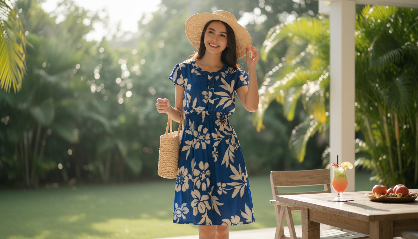 Vestido Corto Midi Floral de Alta Calidad