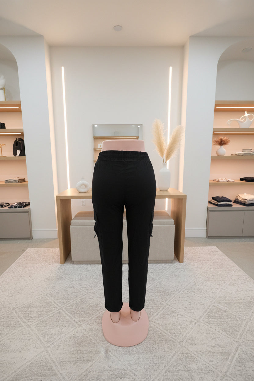 Pantalón Cargo con Bolsillos Laterales 🧳 | Cintura Elástica y Cordón | Tallas P-M y G-XG