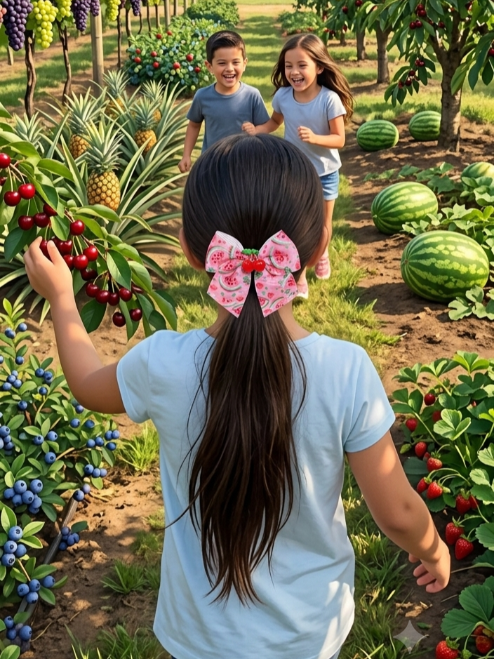 Fruity Hair Bows Girls Grosgrain Ribbon Clip